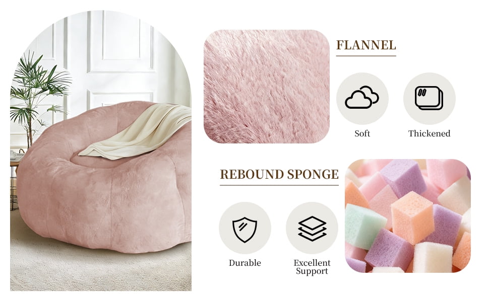 Oversized Full-Body Lazy Lounge Sofa with Stable Anti-Slip Base, Multi-Scene Comfort Floor Bean Bag Chair for Living Room Bedroom Reading Corner Leisure Rest