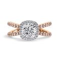 thumbnail image 2 of IGI Certified Lab Grown Diamond Engagement Ring | Center 7mm Cushion Cut Split Shank Halo Solitaire Wedding Anniversary Rings For Women 14k Solid Rose Gold | F-G, VS-SI Quality (2.25 Ctw) Ring Size-8, 2 of 7