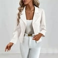 thumbnail image 3 of TKLPEHG Work Blazer for Women 2025 Casual Dressy Open Front Cropped Blazer Jackets Lapel Business Work Office Long Sleeve Cardigan Coats (White,XXL), 3 of 6