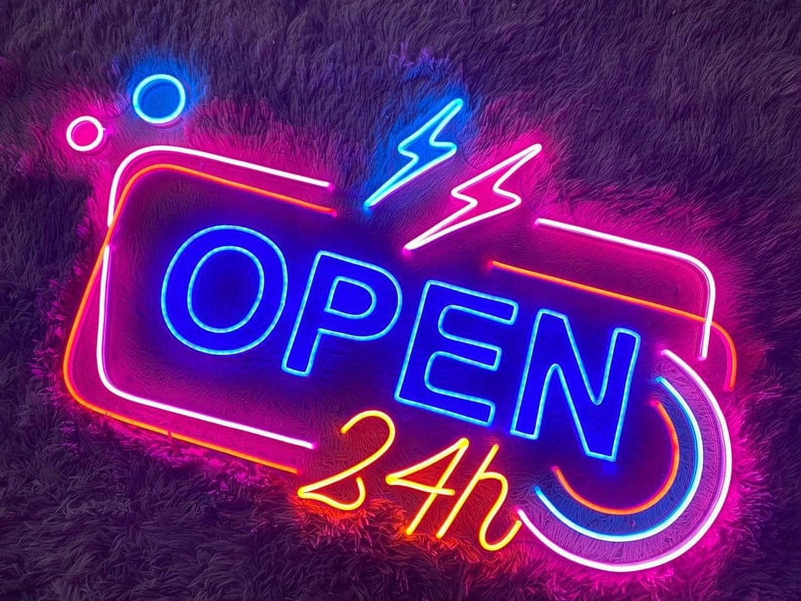 Open 24h Led Sign, Vertical Open Led Sign, Wall Decor, Bar Neon Home Decor