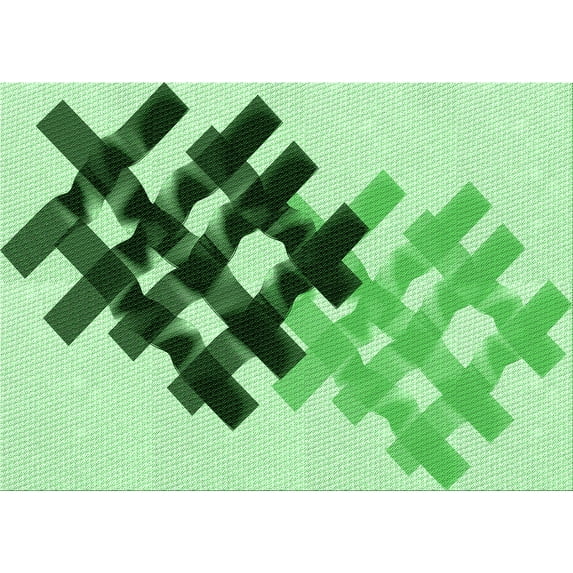 Ahgly Company Machine Washable Indoor Rectangle Transitional Green Area Rugs, 5' x 8'