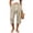 Khaki, variant on Yievot Capri Pants Women Relaxed Fit Waffle Knit Capris Elastic Drawstring Waist Side Pocket Summer Vacation Casual Cropped Trousers