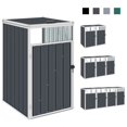 thumbnail image 2 of vidaXL Triple Garbage Bin Shed Anthracite Steel Dustbin Hider Box 112.6"/83.9", 2 of 11