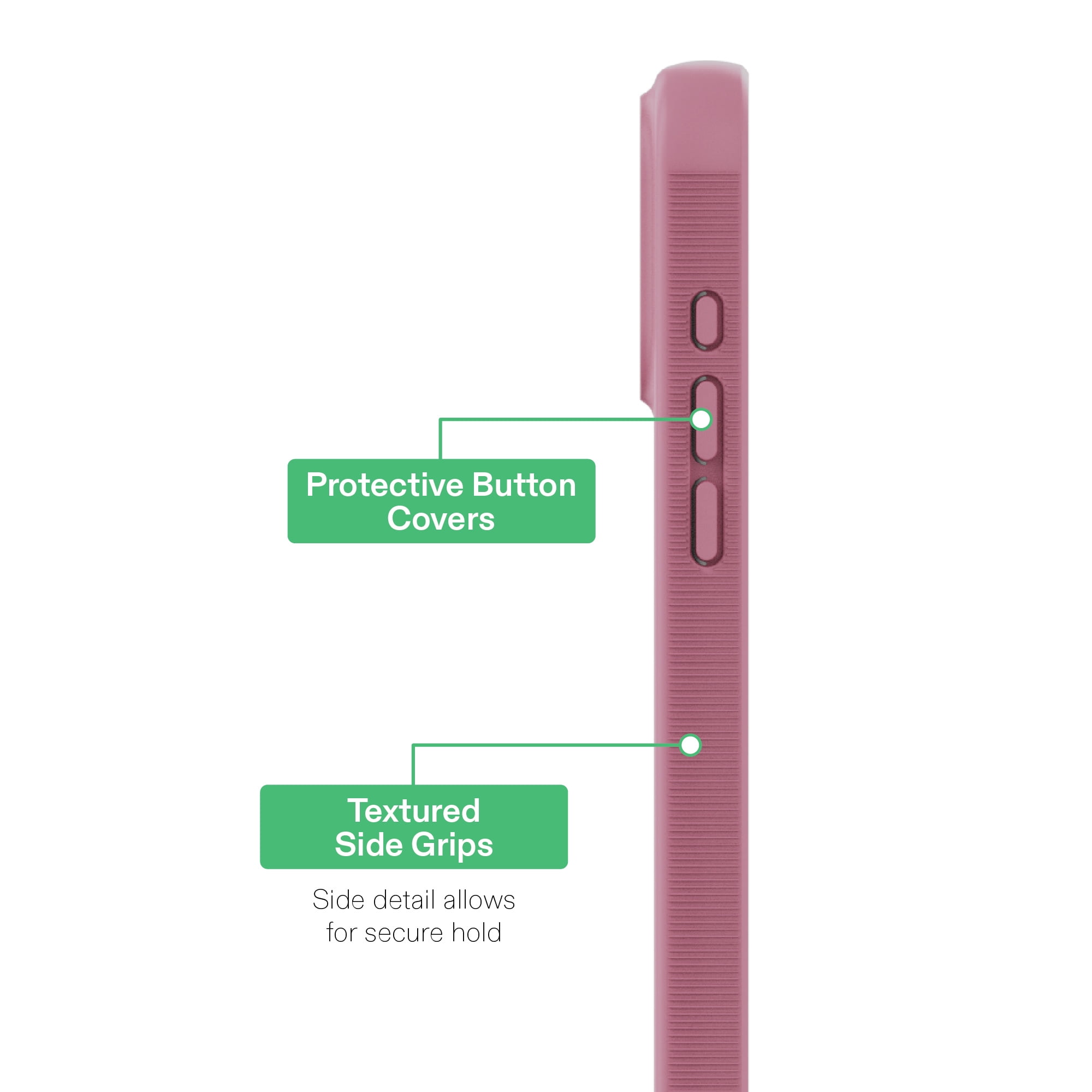 onn MagSafe Compatible Phone Case with Kickstand for iPhone 17 Pro - Pink/Frosted Clear