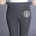 thumbnail image 6 of JURANMO Prime Big Deal Days Leggings for Women Sherpa Lined Warm Thick Workout Pants Casual High Waist Legging Pants Trendy Dandelion Print Fleece Tights Dark Gray XL, 6 of 9