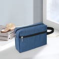 thumbnail image 5 of Puntoco Neceser portátil de doble capa para mujer, color azul marino, multifuncional, para guardar artículos de tocador y cosméticos, 5 of 5