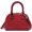 Red, variant on Zip Around Dome Patent Leather Satchel Mini Top Handle Tote Bag Shell Shape Purse Handbags