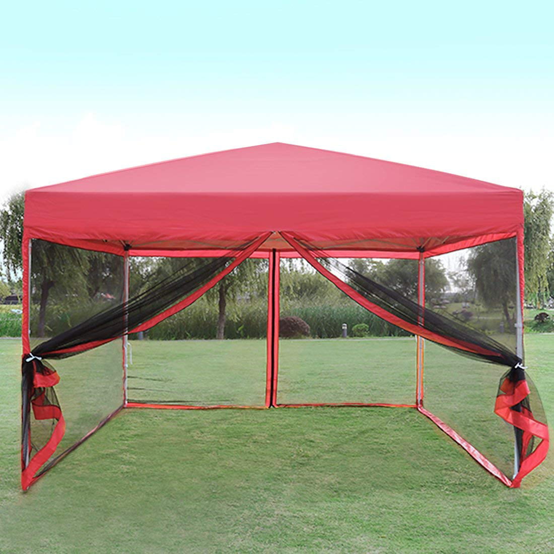 VIVOHOME Outdoor EZ Pop Up Canopy Screen Party Tent with ...