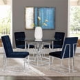 thumbnail image 5 of Starlight Round 54-inch Glass Top Metal Dining Table Chrome, 5 of 6