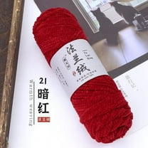 Namzi 75g Chenille Yarn, Soft Velvet Yarn for Scarves - Chunky Polyester Yarn for Crafts & Blankets | Premium Knitting Yarn,Dark Red