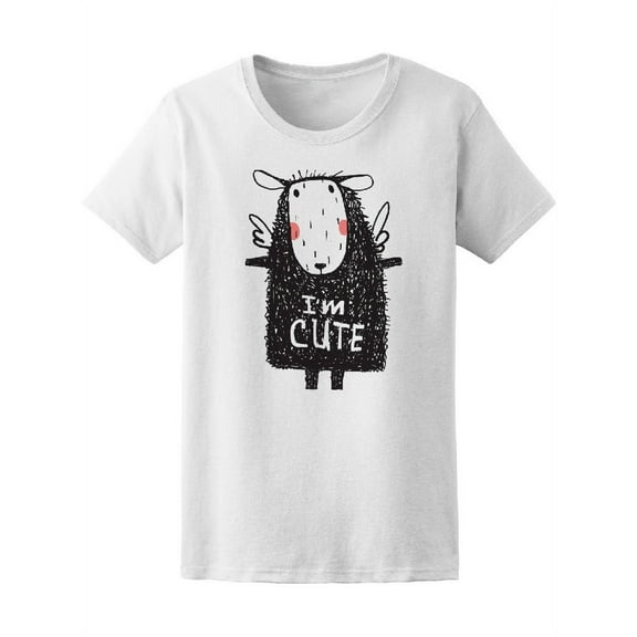 I'm Cute Furry Angel Sheep T-Shirt Women -Image by Shutterstock, Female Large
