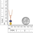 thumbnail image 3 of Gem Stone King 18K Rose Gold Plated Silver Blue Lapis and Yellow Citrine Pendant Necklace for Women (2.72 Cttw, Gemstone, Oval 8x6MM, with 18 inch Chain), 3 of 3
