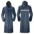 thumbnail image 1 of Imperméable Long Résistant aux Tempêtes avec Bande Réfléchissante - Imperméable de Randonnée en PVC pour l'Extérieur, les Voyages, le Camping et les Urgences - Capuchon Ajustable, Conception Réutilisable et Portable, 1 of 7