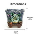 thumbnail image 4 of 7.09" Small Blue Square Footed Ceramic Planter Pot with Drainage Hole and Mesh Pad, 4 of 8