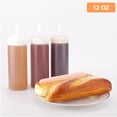 thumbnail image 3 of 4pcs Plastic 12 Oz Squeeze Bottle Condiment Storage Kitchen Bar Ketchup Olive Oil Dispenser White, 3 of 7