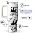 thumbnail image 2 of Camping-Themed Stainless Steel Insulated Mug with Lid and Handle, 40oz, 2 of 4