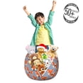 thumbnail image 3 of Animals Storage Toy Bag Chair, Theme Foxes on Striped Background Scandinavian Style Design, Stuffed Animal Organizer Washable Bag, Large Size, Vermilion and Champagne, by Ambesonne, 3 of 3