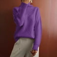 thumbnail image 5 of Women'S Turtle Neck Sweater Fall Winter Long Sleeve Chunky Knitted Trendy Pullover Tops S, 5 of 9