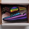 thumbnail image 3 of LGBT Pride Shoes Men Women Fashion Rainbow Sneakers Lightweight Breathable Running Shoes Gift for Gay Lesbian Black Size 12, 3 of 5