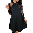 thumbnail image 1 of LAICAIW Robes Élégantes pour Femmes Robe Ligne A à Pois Cocktail Tulle Nœud Polaire Patchwork Mini Bal Fête, 1 of 5