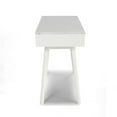 thumbnail image 3 of Pemberly Row 44" Rectangular Italian White Marble Writing Desk w/ White Legs, 3 of 9