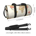 thumbnail image 4 of Gaeub Vintage World Map1 Lightweight Travel Cylinder Bag Gym Tote Bag Sports Training Duffle Bag with Pockets and Straps, 4 of 8