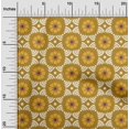 thumbnail image 1 of oneOone Cotton Flex Dark Mustard Fabric Floral Block Sewing Material Print Fabric By The Yard 40 Inch Wide, 1 of 4