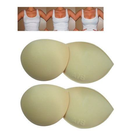 2 Pair Crescent Foam Bra Insert Shaper Pad Push Up Bikini Bust Enhance (Best Bikini For Small Bust)