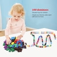 thumbnail image 2 of Jinsinto 100Pcs Colorful Domino Block Set Wooden, Kids Early Educational Building Game Domino Racing Toy Birthday Gift for Boys Girls, 2 of 5