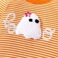thumbnail image 5 of Gerichy Halloween Baby Boy Girl Outfit Ghost Stripes Waffle Crewneck Sweatshirt Top Pants Toddler Fall Clothes 3M-3T, 5 of 7