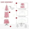 thumbnail image 4 of Resenkos 7ft Slim Artificial Douglas Fir Pencil Christmas Tree - 818 Realistic Branch Tips, Pink, 4 of 7