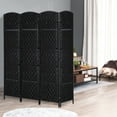 thumbnail image 3 of AEGFKDFoldable willow partition screen, simple and stylish design, easily divides home office areas, protects private space，Black Wood, 3 of 8