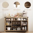 thumbnail image 5 of 52" Rattan Sideboard Buffet Cabinet with Storage and Wine Racks,Wine Cabinate Farmhouse Kitchen Buffet Cabinet with Drawer, Boho Coffee Bar Cabinet with Open Shelves, for Dining Room, 5 of 7