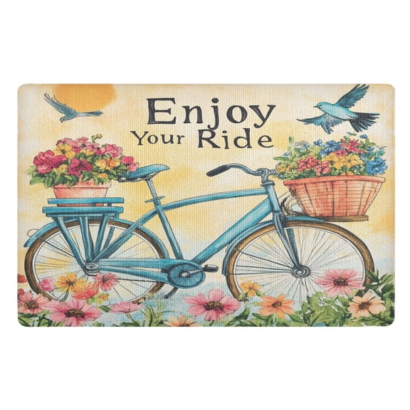 BZSMCE Floor Mats 32x20in Enjoy Your Bicycle Creativity Doormats