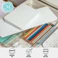 thumbnail image 4 of Martha Stewart Grady Set of 3 Clear Plastic Stackable Storage Boxes with White Engineered Wood Lids, 4 of 10