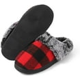 thumbnail image 2 of House Slippers for Woman Men, womens Checkered Slippers on House Shoes Cozy Memory Foam Scuff plaid Shoes with Fuzzy Faux Fur Comfortable Anti-Slip Warm Fuzzy indoor outdoor, 2 of 9