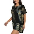 thumbnail image 2 of Lsque Jellyfish Women's Short-Sleeved Pajama Set - 2 Piece Soft and Lightweight Sleepwear Set-XX-Large, 2 of 9