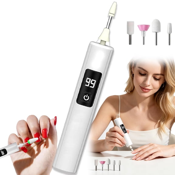 Professional Electric Nail Polisher, Electric Nail Drill File Kit, Cordless Rechargeable Portable Manicure Pedicure Grinder Tool Set for Shaping, Polishing, Acrylic & Removing Gel Nails