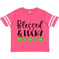 thumbnail image 3 of Inktastic Blessed and Lucky 4 Leaf Clovers St. Patrick's Day Boys or Girls Toddler T-Shirt, 3 of 5