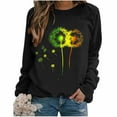 thumbnail image 5 of Womens Lightweight Sweatshirts Crewneck Pullover Tops Loose Casual Graphic Dandelion Printed Long Sleeve Fall Shirt (M, Black), 5 of 6