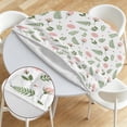 thumbnail image 6 of Pioneer Flower Floral Print Pattern Round Fitted Tablecloth with Elastic Edge, Waterproof Dining Table Cover for Indoor Outdoor Camping and Daily Use, 6 of 6