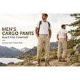 thumbnail image 6 of LONKITO Cargo Pants for Men, Lightweight Multi-Pockets Outdoor Hiking Pants Elastic Waist Straight Leg Work Pants, Size M-3XL, 6 of 8