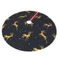 thumbnail image 2 of Kll 48" Christmas Tree Skirt Christmas Deers Xmas Tree Skirts Mat For New Year Xmas Holiday Party Indoor Outdoor Home Decoration, 2 of 9