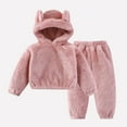 thumbnail image 2 of Hessimy Toddler Boys Girls Spring Summer Plain Soft Fabric 2Pcs Oversized Pullover Sweatshirt Cute Pants Casual Jogger Set, Oversized Soft Fabric Set(Pink,3-4 Years), 2 of 7