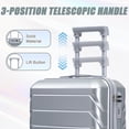 thumbnail image 3 of GDF Studio 2-Piece Hardside Luggage Set, Carry On Suitcase with Cosmetic Case, TSA Lock and Spinner Wheels, Silver, 3 of 12