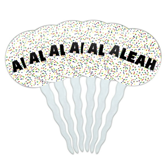 Aleah Cupcake Picks Toppers - Set of 6 - Mutlicolored Speckles