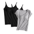 thumbnail image 1 of Diufon Lot de 3 Hauts pour Femmes Sans Manches et à Manches Courtes, Blouse Décontractée Ample pour l'Entraînement, T-Shirts Basiques d'Été à Col Rond, 1 of 2