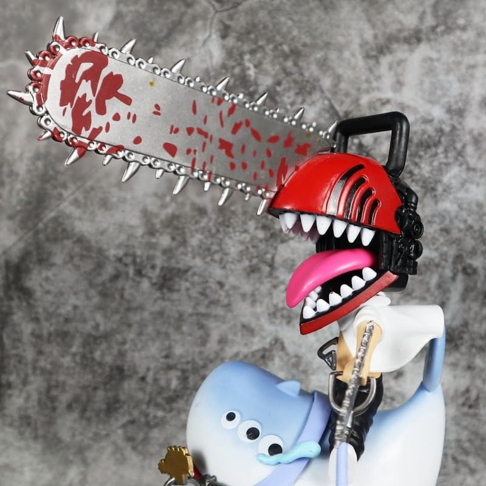 Chainsaw Man Figure, Fighting Shark Chainsaw Man Figurine 24cm/9.8inch Handmade PVC Anime Model Statue Collectible Craft Gift