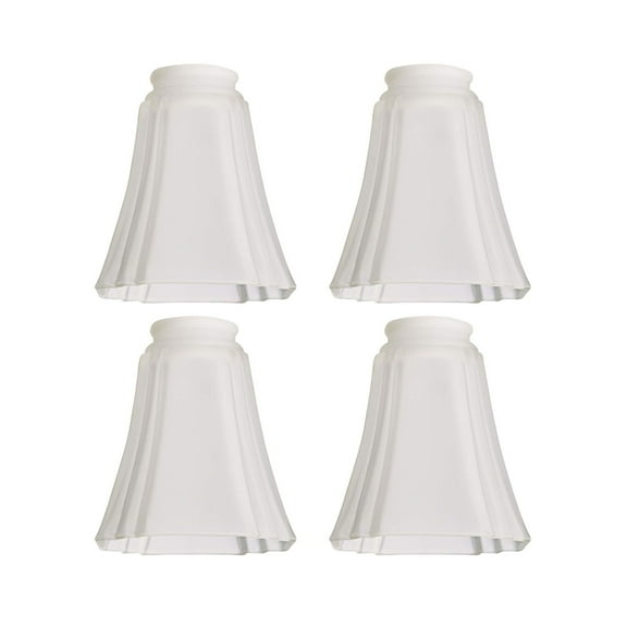 Frosted Square Deco Glass Shade 2 1/4" Fitter for Ceiling Fan Light Kit Set of 4