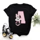 thumbnail image 3 of Camiseta de algodón para niños de Disney Minnie Mouse, divertida camiseta con estampado de 26 letras mayúsculas de la A a la Z, camisetas góticas para niñas, camisetas kawaii de verano, 3 of 5